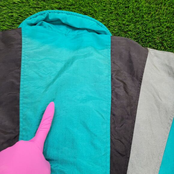 Vintage 80s MOD Jacket Womens Large 25x25 Turquoise - Picture 13 of 16